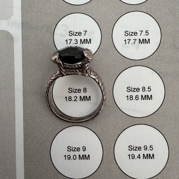Elegant Black Stone Silver Ring - Picture 8 of 8